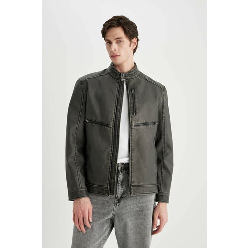 Defacto Slim Fit Faux Leather Jacket Slike