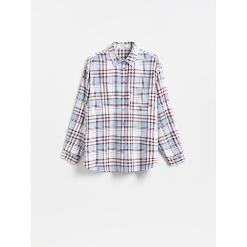 Reserved Bluza s vezenim uzorkom - svjetloplavo Slike