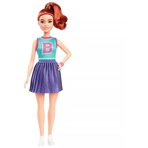 Barbie Fashionista moderna lutka s crvenom kosom u ljubičastoj suknji – Cene