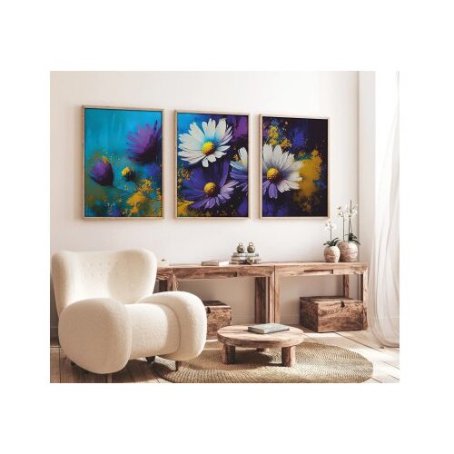 WALLXPERT Uramljena slika Huhu223, 50x70 cm, 3 dijela Cijene