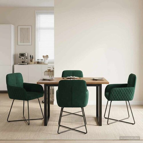 vidaXL Trpezarijske stolice 4 pcs Baršun Tamnozelena 59 x 56,5 x 86 cm Cene