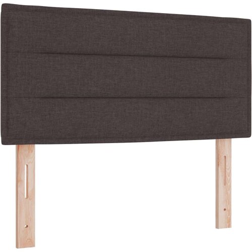 Box Spring Krevet s madracem i LED-om Tamnosmeđi 90x190 cm Tkanina Slike