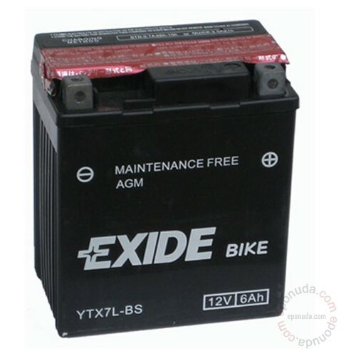 Exide BIKE YTX7L-BS 12V 6Ah akumulator Slike