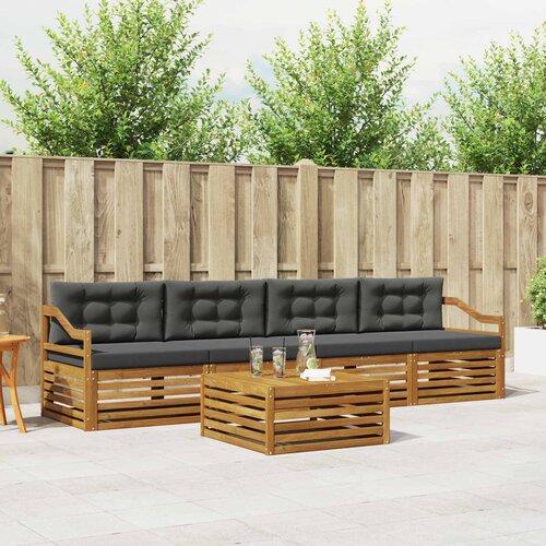  Set vanjskih sofa 5 kom. Prirodna i antracit Cijene