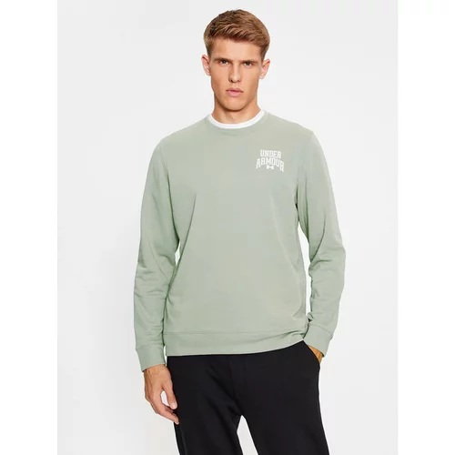 Under Armour Jopa Ua Rival Terry Graphic Crew 1379764 Zelena Loose Fit