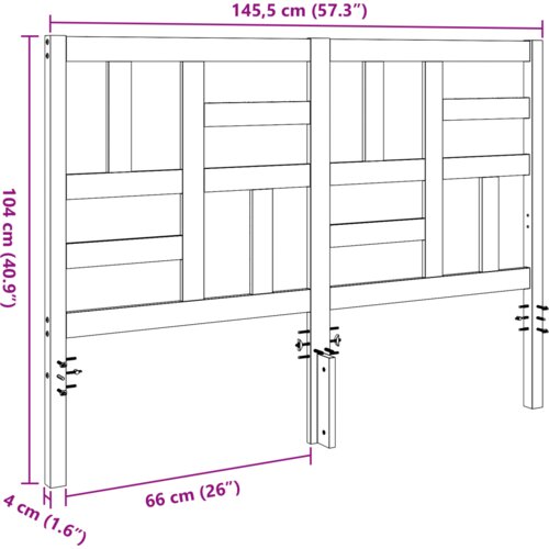  Uzglavlje za krevet Vo&amp;scaron;tano smeđa 145.5 x 4 x 104 cm Slike