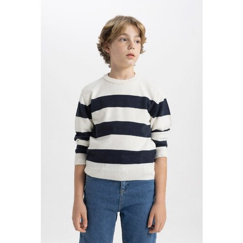 Defacto Boy's Crew Neck Striped Sweater Slike