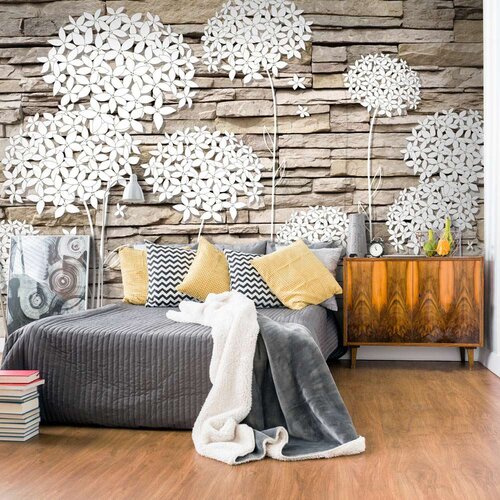  Tapeta - Flowers on the Stone 200x140 Slike