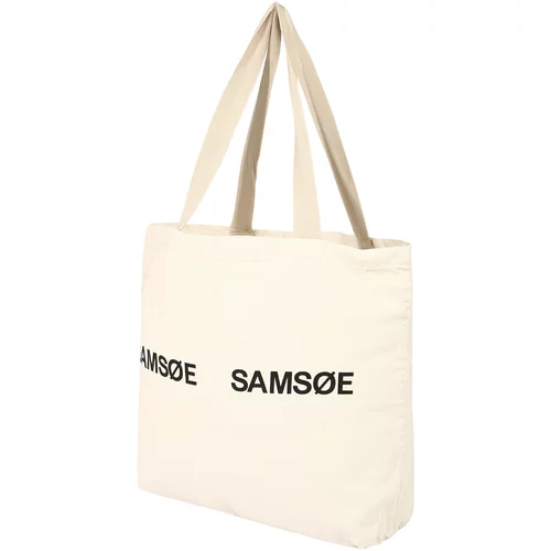 Samsøe Samsøe Nakupovalna torba 'Frinka' črna / naravno bela