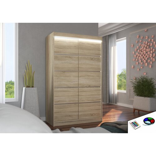 ADRK Klizni ormar BENISSO s LED rasvjetom, 120 cm - SONOMA-SONOMA HRAST Cijene