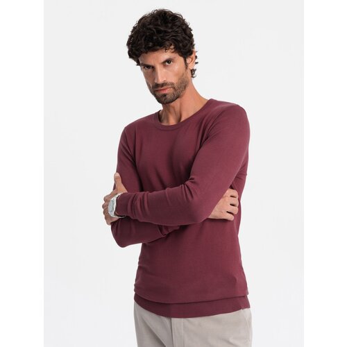 Ombre Classic men's sweater with round neckline - green Cijene