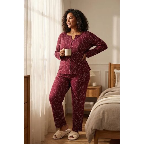 Trendyol Ženski set pidžama Tbbaw26Ai00059, Bordo Cene