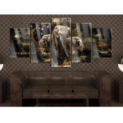  Slika na akrilnom staklu - Brown Elephants 100x50 Cijene