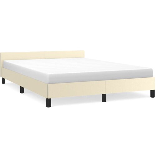 vidaXL Posteljni okvir z vzglavjem krem 140x200 cm umetno usnje, (20600961) Cene