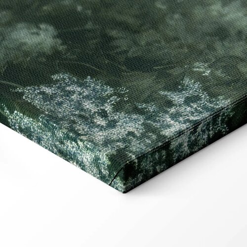  Slika - Retro Landscape Grove Trees and Pond in Patinated Shades of Green 120x80 Na talijanskom platnu Slike