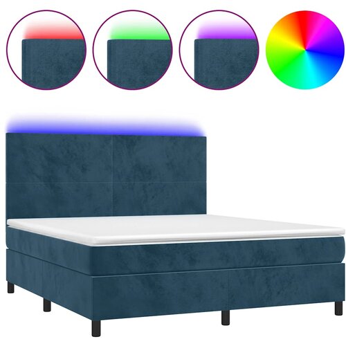  box spring s madracem LED tamnoplavi 160x200 cm bar&amp;scaron;un Slike