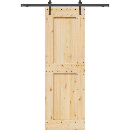 vidaXL Drsna vrata s kompletom vodil 70x210 cm trdna borovina Cene