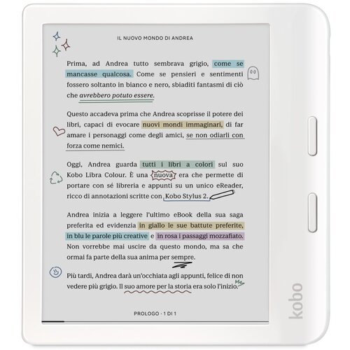 Kobo Rakuten Libra Colour e-book reader Touchscreen 32 GB Wi-Fi White Slike