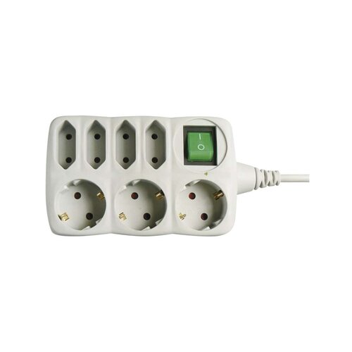 Emos PODALJ&amp;Scaron;EK S STIKALOM 3 &amp;Scaron;UKO + 4 EURO VTIČ 1.5M H05VV-F 3G1.0 PVC SIV Slike