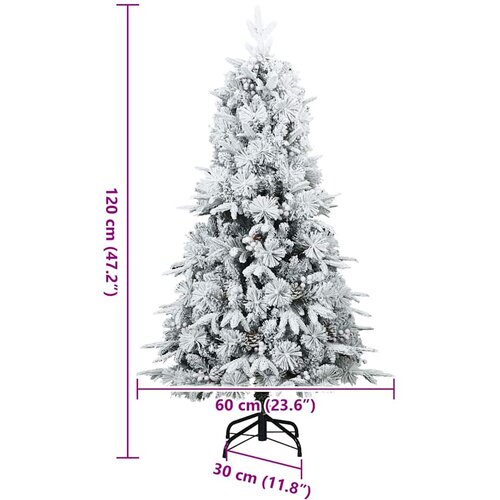  Umjetno Zglobno Božićno Drvo Snijeg Preplačeno Bijelo 120 cm Slike