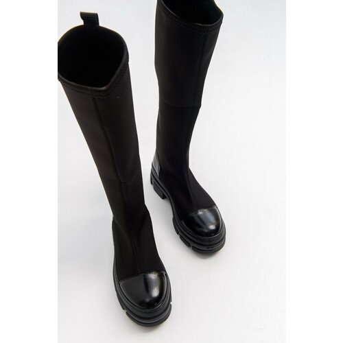 LuviShoes Bella Women's Black Scuba Boots Slike