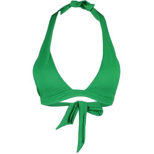 Trendyol Green Textured Halterneck Bikini Top Cene