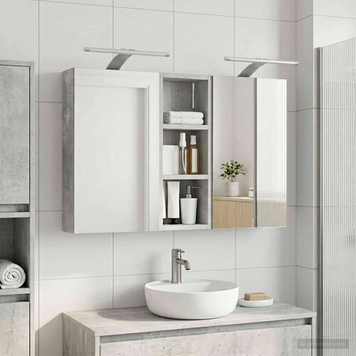  Komplet omaric za kopalnico z LED lučmi 3 pcs 80 x 10,5 x 50 cm, (5000245431) Cene