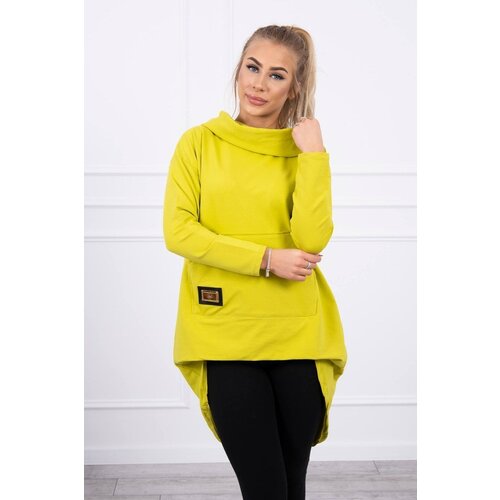 Kesi Sweatshirt with a long back and kiwi hood Slike