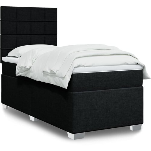 Box spring krevet s madracem crni 80 x 200 cm od tkanine Slike