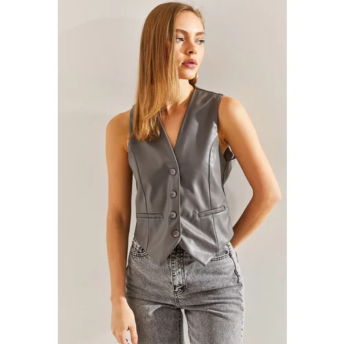 Bianco Lucci Women's Leather Vest