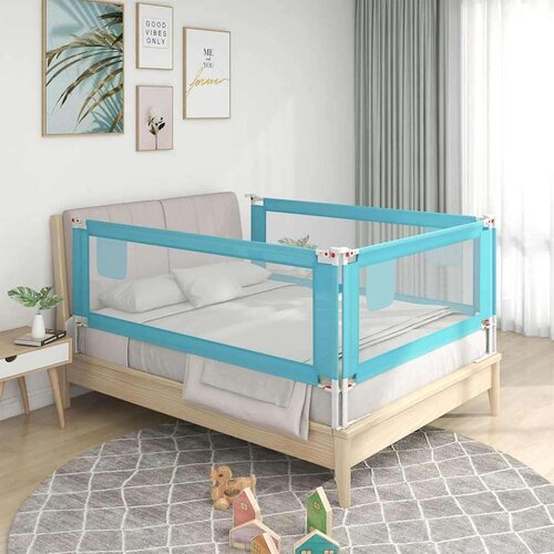 vidaXL Posteljno varovalo za malčke modro 180x25 cm blago Cene