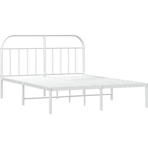  Metalni okvir za krevet s uzglavljem bijeli 150x200 cm Slike