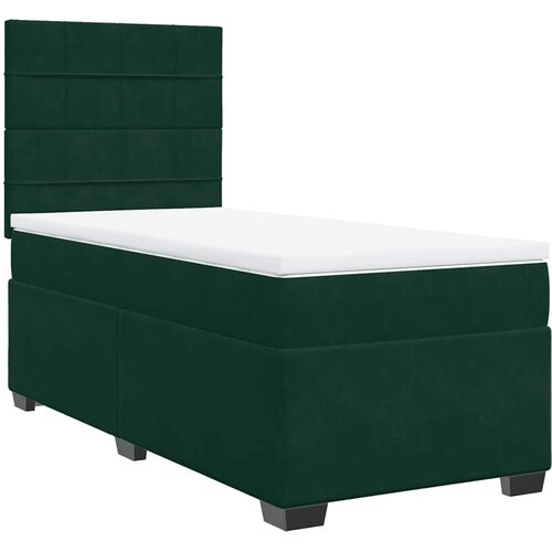 Box spring krevet s madracem tamnozeleni 90x190 cm bar&amp;scaron;unasti Slike