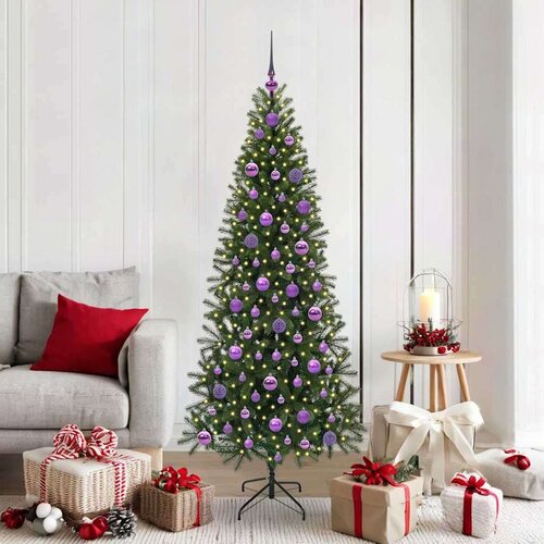 vidaXL Umestno božično drevo med 300 LED Zelena 180 cm PE in PVC Cene