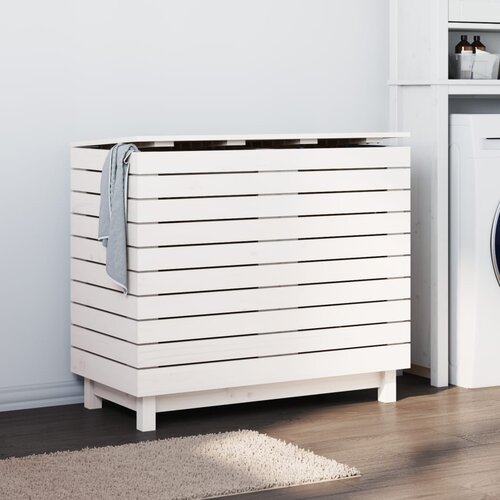 vidaXL Ko&scaron;ara za rublje bijela 88 5x44x76 cm od masivne borovine Cijene