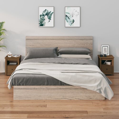 VidaXL Nočna omarica 2 kosa medeno rjava 40x35x49 cm trdna borovina Slike