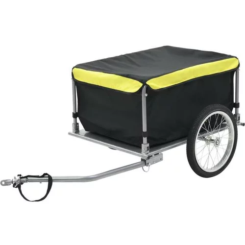  Tovorna kolesarska prikolica črna in rumena 65 kg