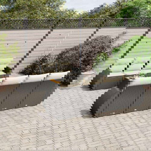  8-dijelni set vrtnih sofa od poliratana s jastucima crni Cijene