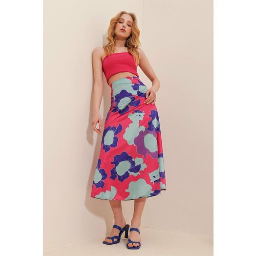 Trend Alaçatı Stili Skirt - Pink - Midi Slike