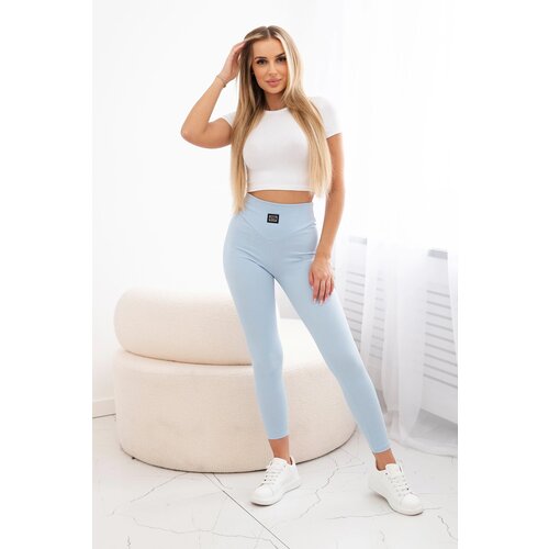 Kesi Ribbed leggings in azure color Slike