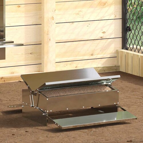 Feeder s nogom za piliće Srebrno 75 x 53 x 20,5 cm Cijene