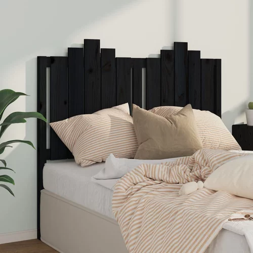  Uzglavlje za krevet crno 126 x 4 x 110 cm od masivne borovine