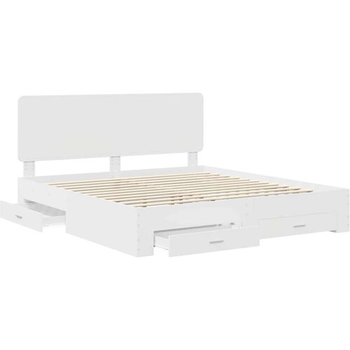  Okvir za krevet Bijelo 180 x 200 cm Konstruirano drvo Slike