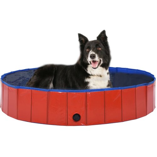 vidaXL Sklopivi bazen za pse crveni 160 x 30 cm PVC Cijene