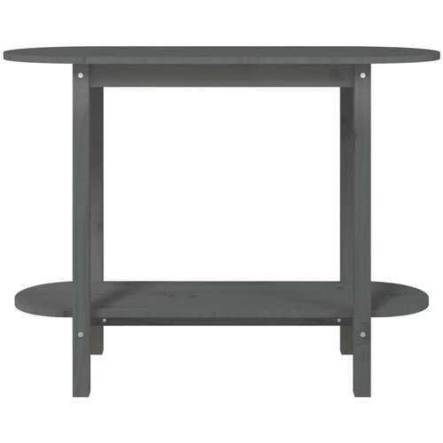  Konzolni stol sivi 110 x 40 x 80 cm od masivne borovine Slike