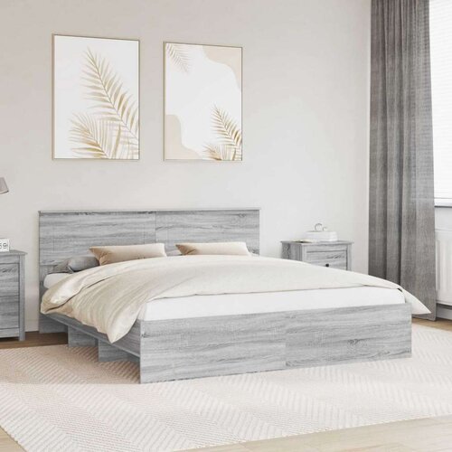  Okvir za krevet s uzglavljem Siva Sonoma 180 x 200 cm - Sivi hrast sonoma 180 x 200 cm Cijene