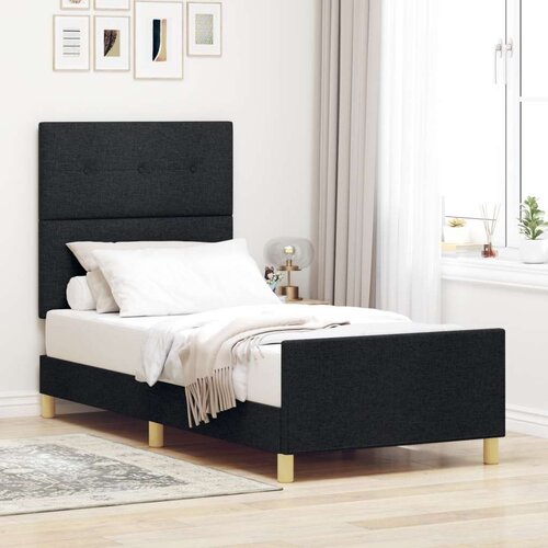  Okvir kreveta Crni 100x200 cm Tkanina Slike