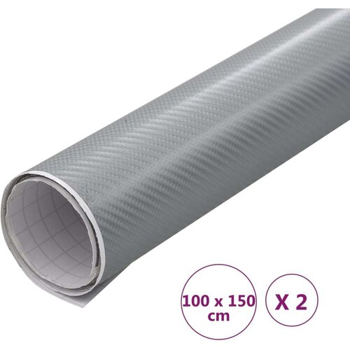 VidaXL Folije za automobil 2 kom 4D srebrne 100 x 150 cm + 50 x 150 cm Slike