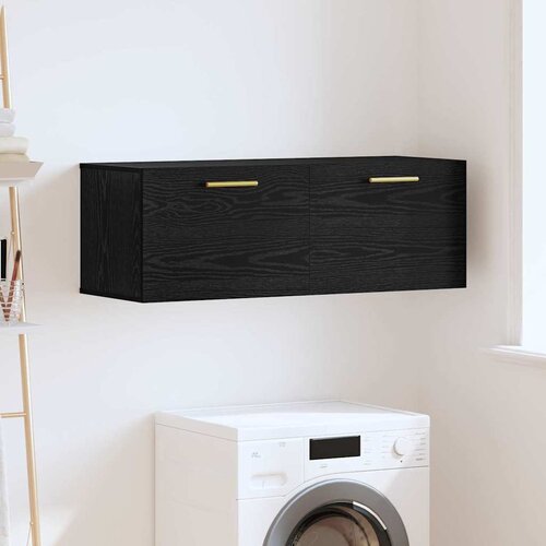 VidaXL Ormar za Zid Crni hrast 100 x 36.5 x 35 cm Konstruirano drvo Slike