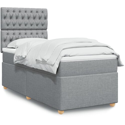  Box spring krevet s madracem svjetlosivi 90x190 cm od tkanine Cijene